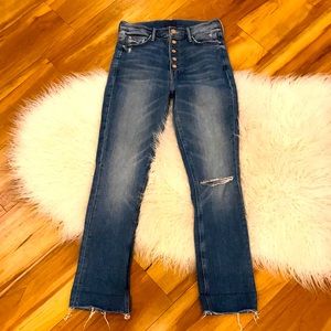 Mother Pixie Dazzler Ankle Fray Jeans